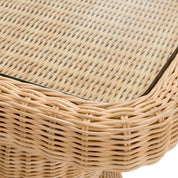 Side Table Tiago natural rattan incl glass top