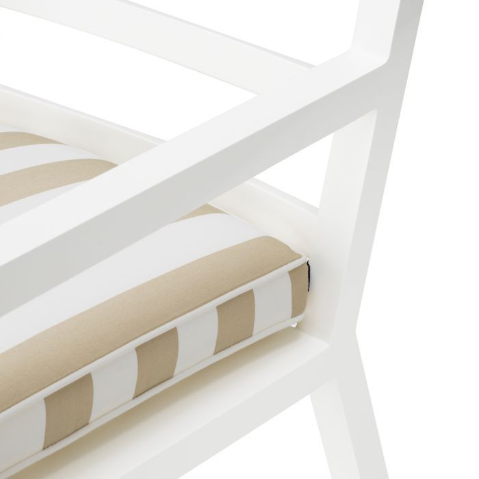 Outdoor Dining Chair Delta matte white florent beige