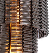 Wall Lamp Imperial brushed brass finish smoke glass