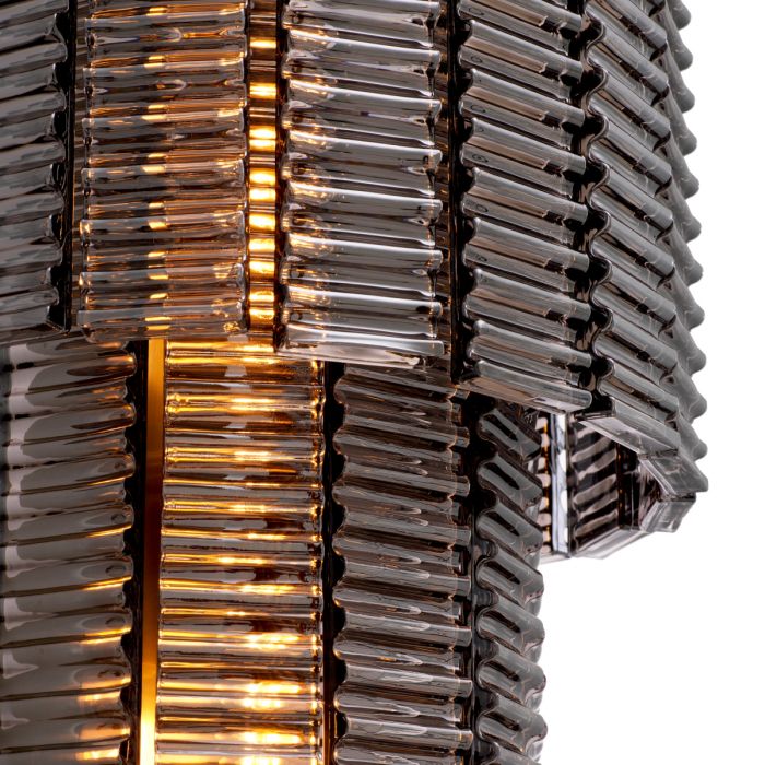 Wall Lamp Imperial brushed brass finish smoke glass