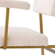 Chair Dunmore brushed brass finish bouclé cream