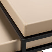 Side Table Léonard matte black finish set of 3