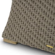 Silla de exterior Bryson de ratán sintético tejido en color arena viola