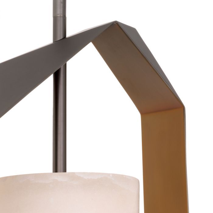 Chandelier Santos gunmetal finish incl alabaster