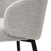 Silla de comedor Lloyd con brazo bouclé gris juego de 2