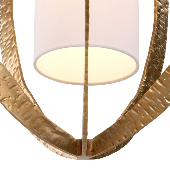 Chandelier Luciano hammered vintage brass finish