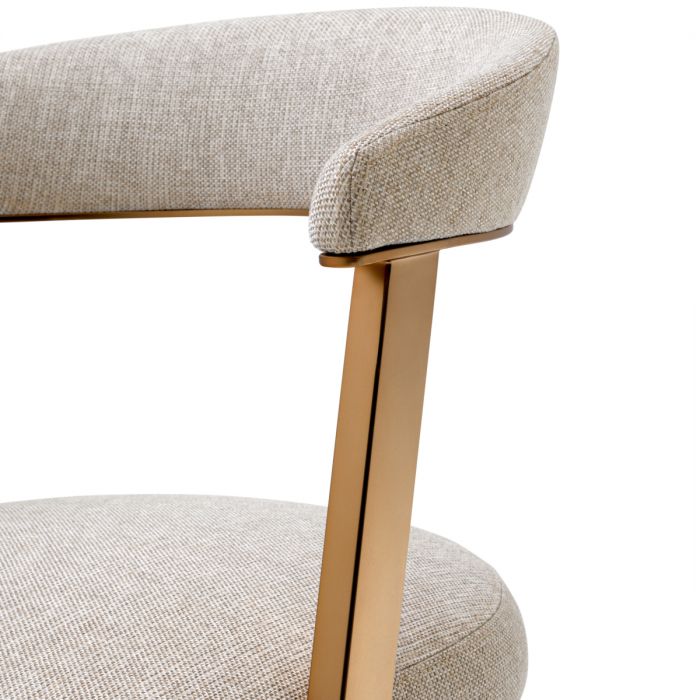 Dining Chair Dexter brushed brass finish loki natural