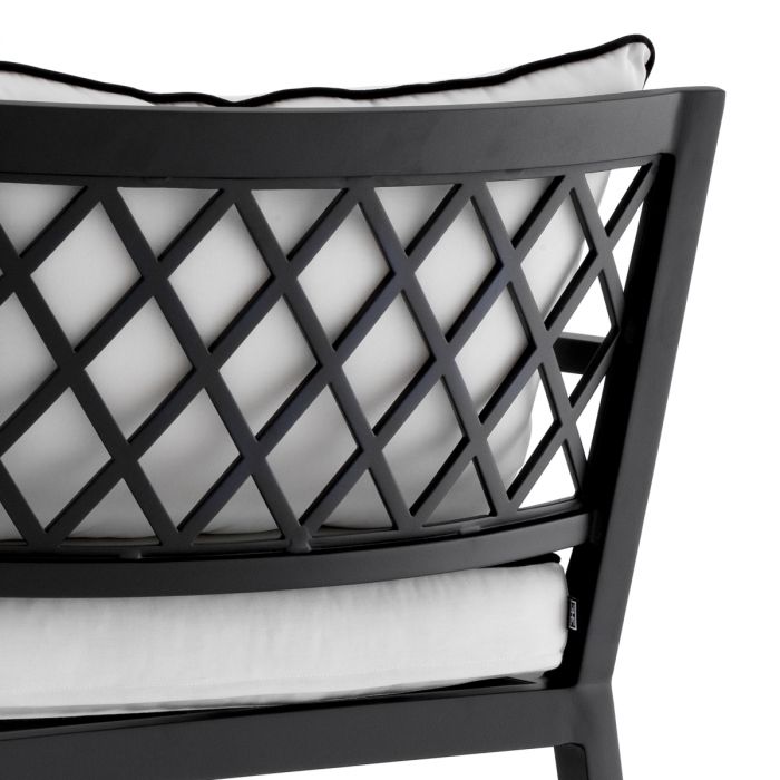 Outdoor Chaise Longue Bella Vista black sunbrella canvas