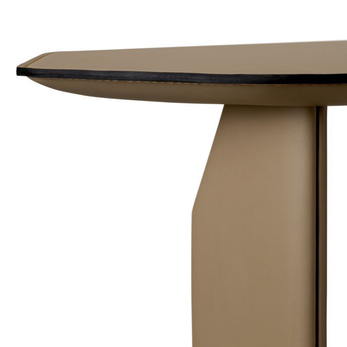 Side Table Maurizio faux leather brown