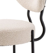 Dining Chair Vicq bouclé cream set of 2