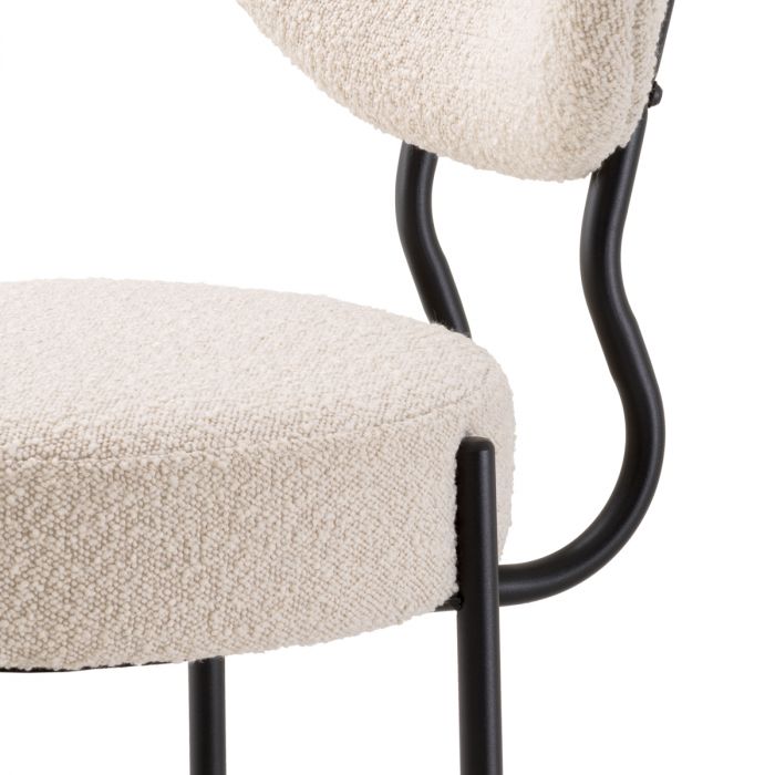 Dining Chair Vicq bouclé cream set of 2