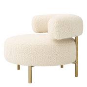 Chair Thompson faux shearling brushed brass finish