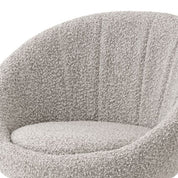 Silla de comedor O'Neill bouclé acabado latón cepillado gris