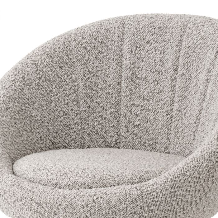 Silla de comedor O'Neill bouclé acabado latón cepillado gris