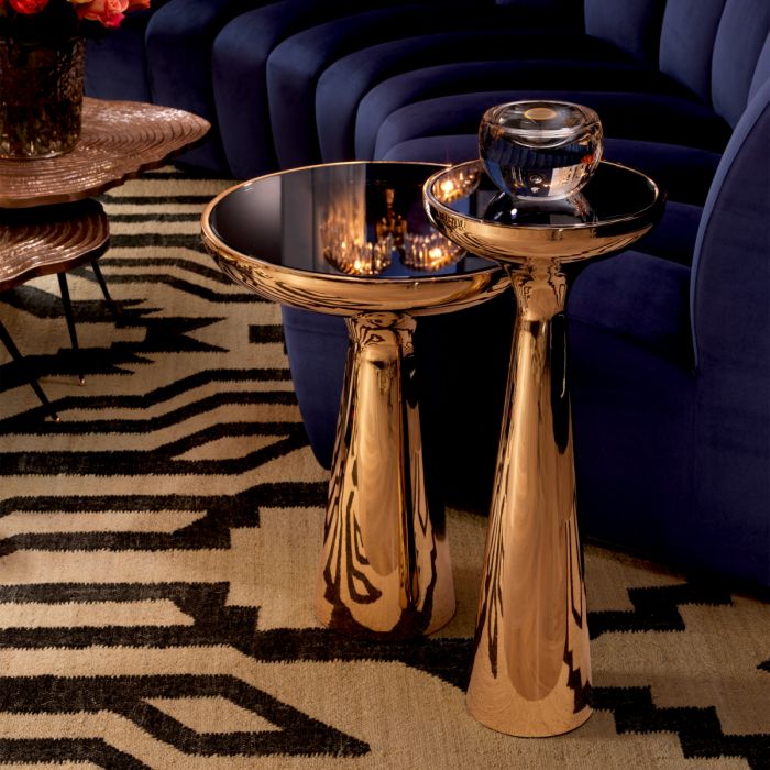 Side Table Lindos high brushed brass finish