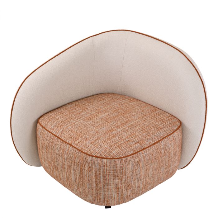 Chair San Marino Left sarra off-white tressa orange