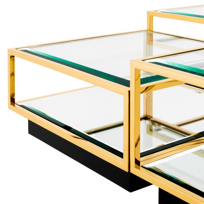 Coffee Table Tortona gold finish set of 4