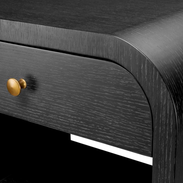 Nightstand Rhodes charcoal grey oak veneer