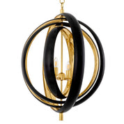 Chandelier Riley gunmetal finish polished brass