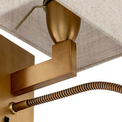 Wall Lamp Reading antique brass finish incl shade