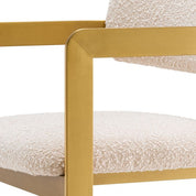 Taburete de mostrador Donato acabado latón cepillado crema bouclé