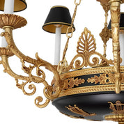 Lámpara de araña Palais con acabado dorado antiguo