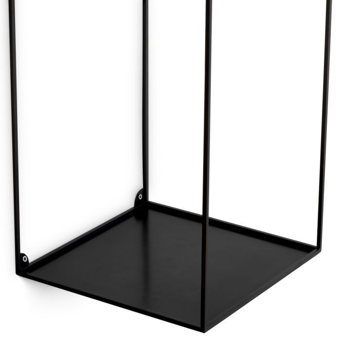 Wall Rack Deco rectangular black set of 2