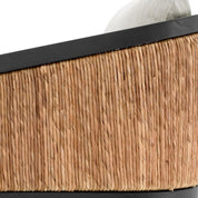 Silla Aruba clásica acabado negro algas marinas naturales sentier crema