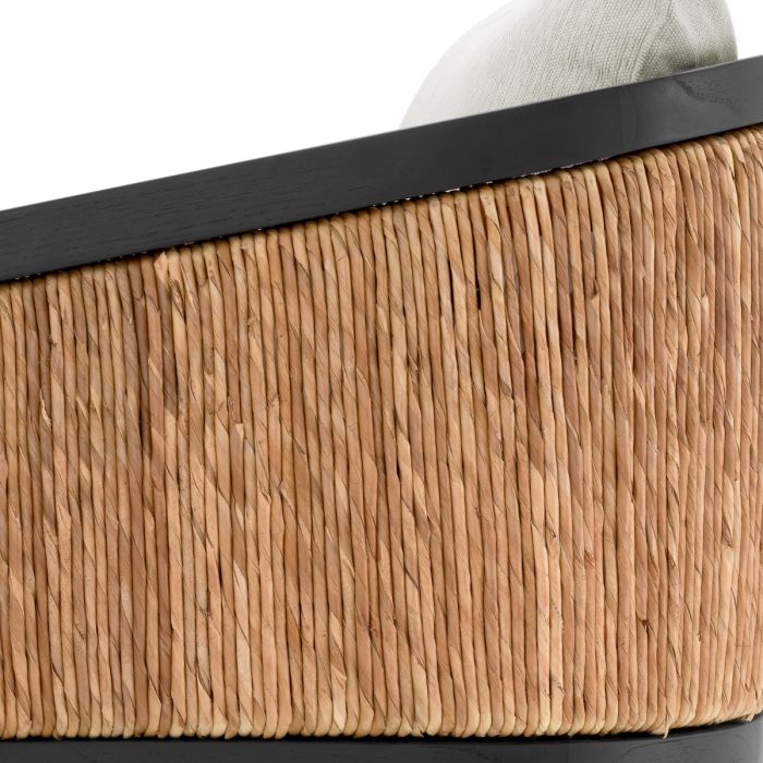 Silla Aruba clásica acabado negro algas marinas naturales sentier crema