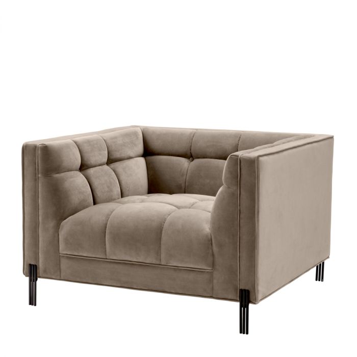 Silla Sienna savona terciopelo gris