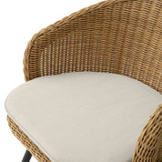 Silla de comedor de exterior Nolan, imitación ratán, color arena viola