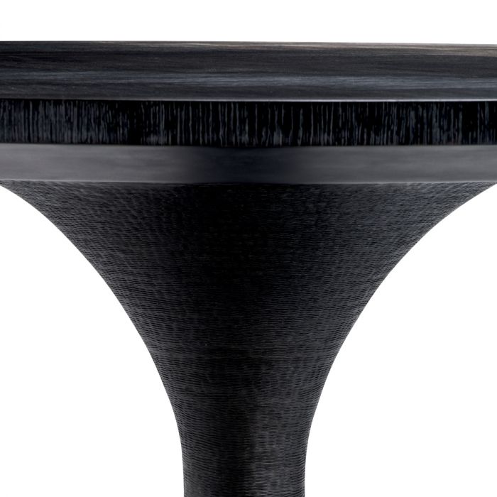 Dining Table Melchior round charcoal oak veneer