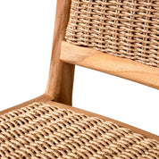 Outdoor Dining Chair Pivetti natural teak faux rattan