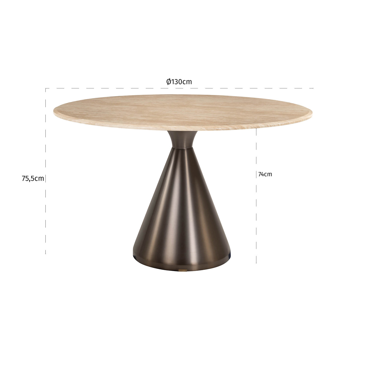 Dining table Montgommery beige 130Ø