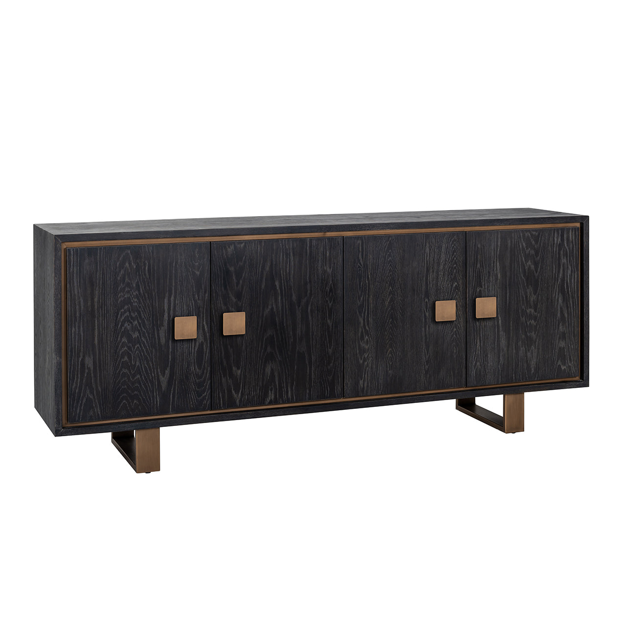 Sideboard Hunter black rustic 4-doors