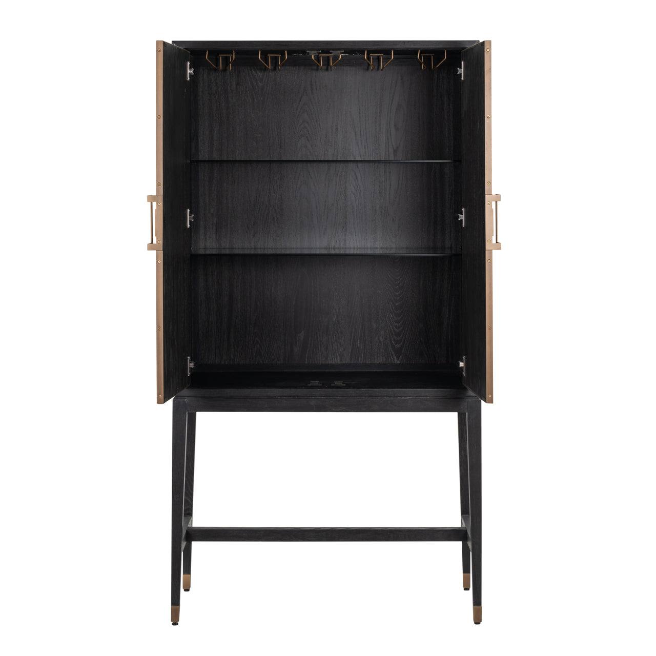 Storage cabinet Bloomville brass shagreen