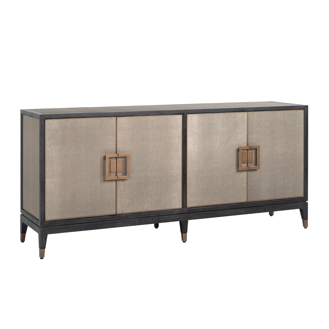 Sideboard Bloomville brass shagreen 4-doors