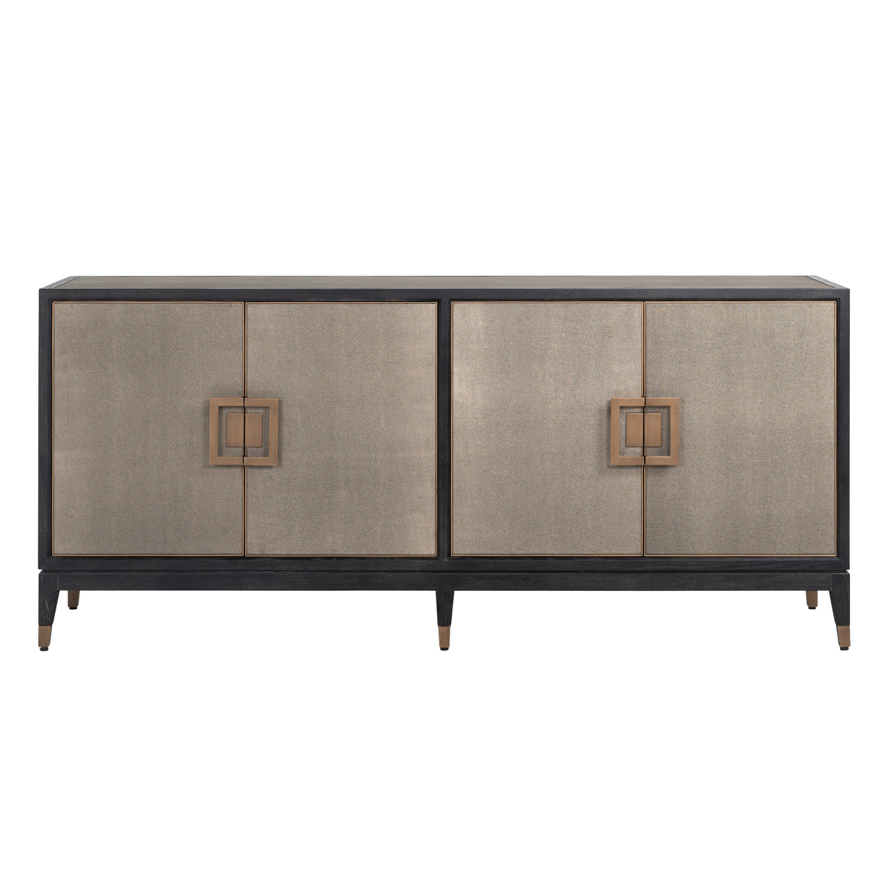 Sideboard Bloomville brass shagreen 4-doors