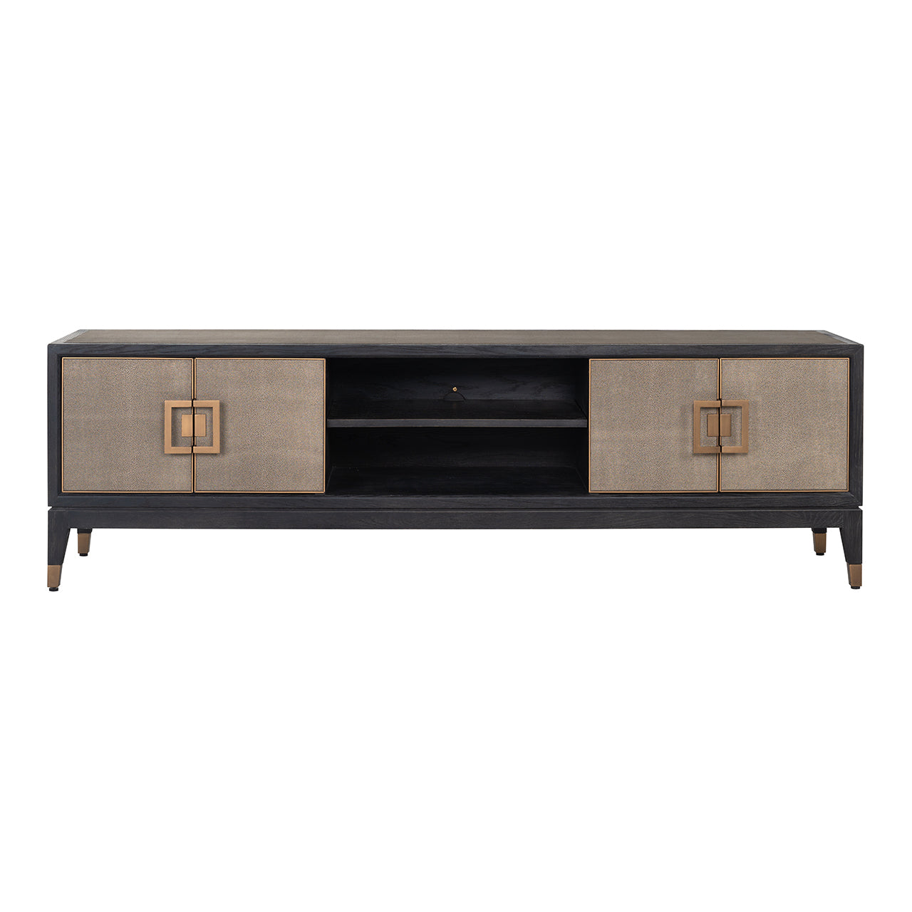 TV cabinet Bloomville brass shagreen