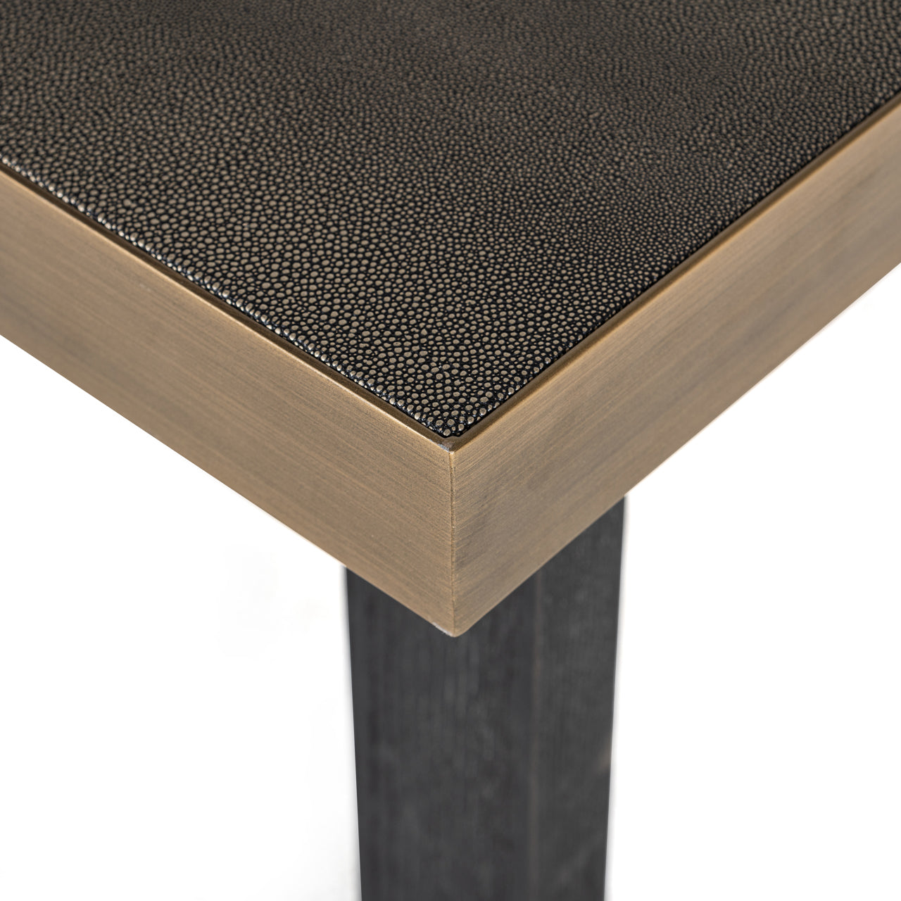 Dining table Bloomville brass shagreen incl. glass top 200