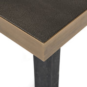 Dining table Bloomville brass shagreen incl. glass top 200