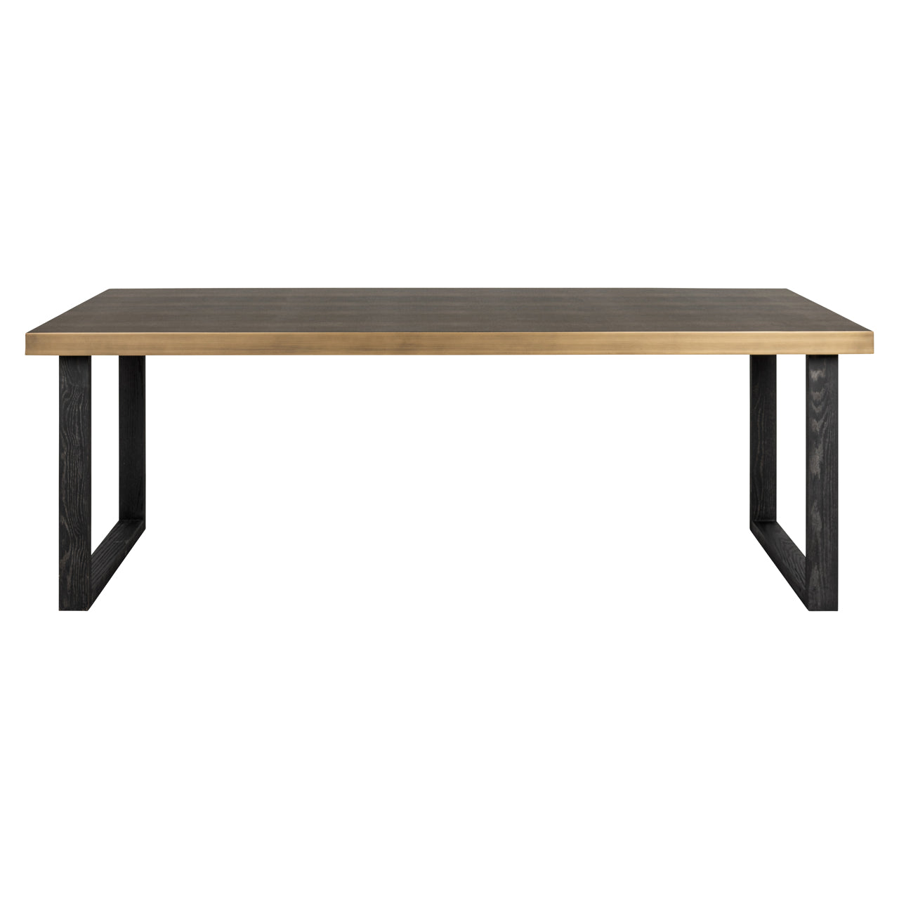 Dining table Bloomville brass shagreen incl. glass top 200