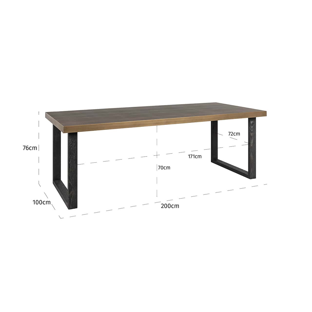 Mesa de comedor Bloomville 200 con cristal (marrón)