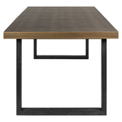 Dining table Bloomville brass shagreen incl. glass top 230