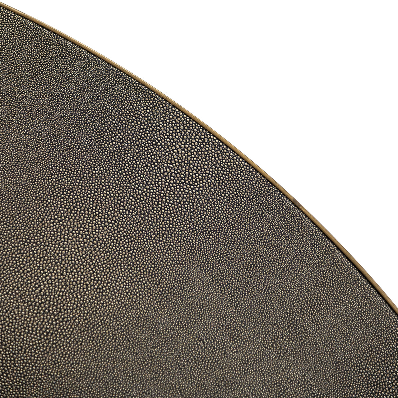 Dining table Bloomville brass shagreen incl. glass top 140Ø