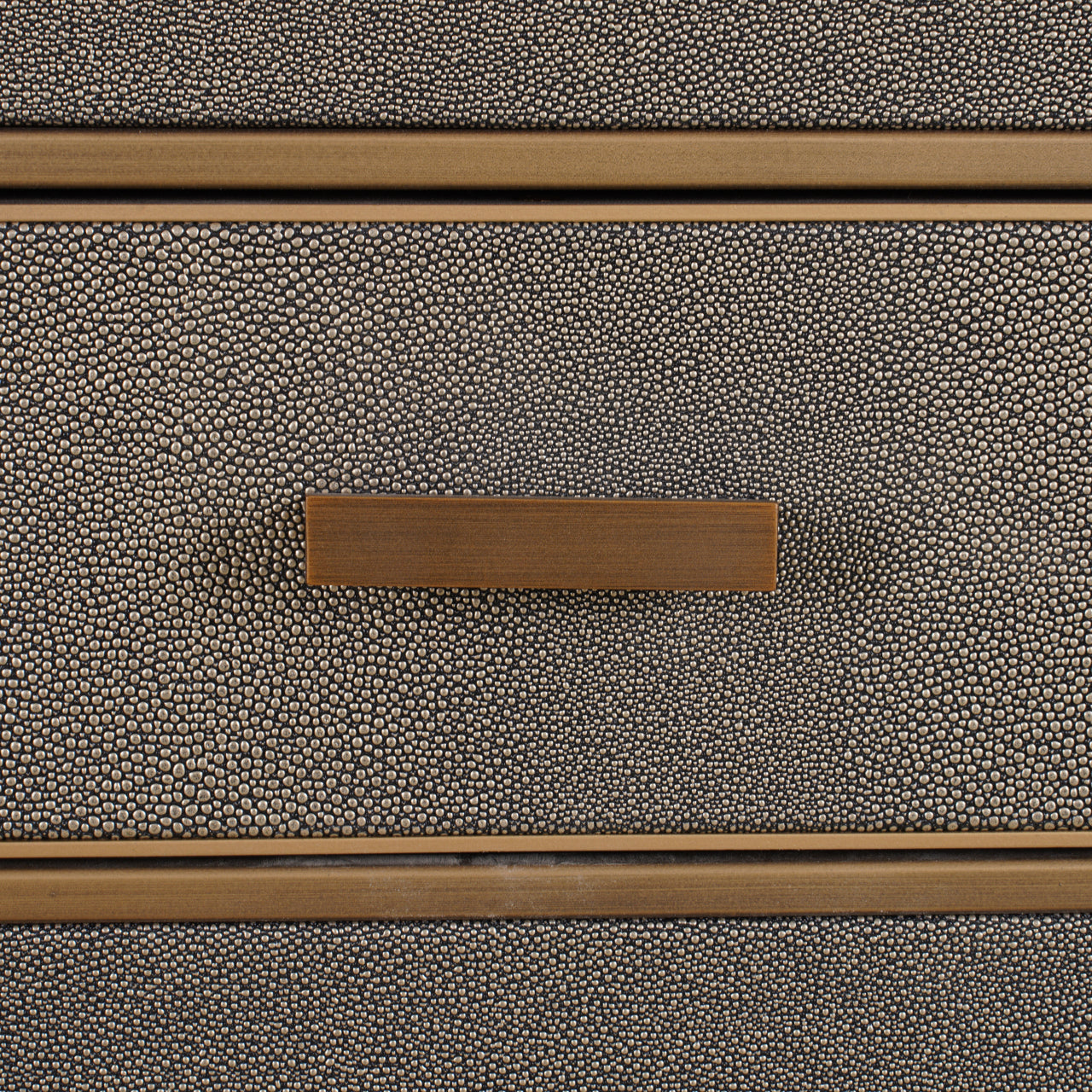 Nightstand Bloomville brass shagreen incl. glass top