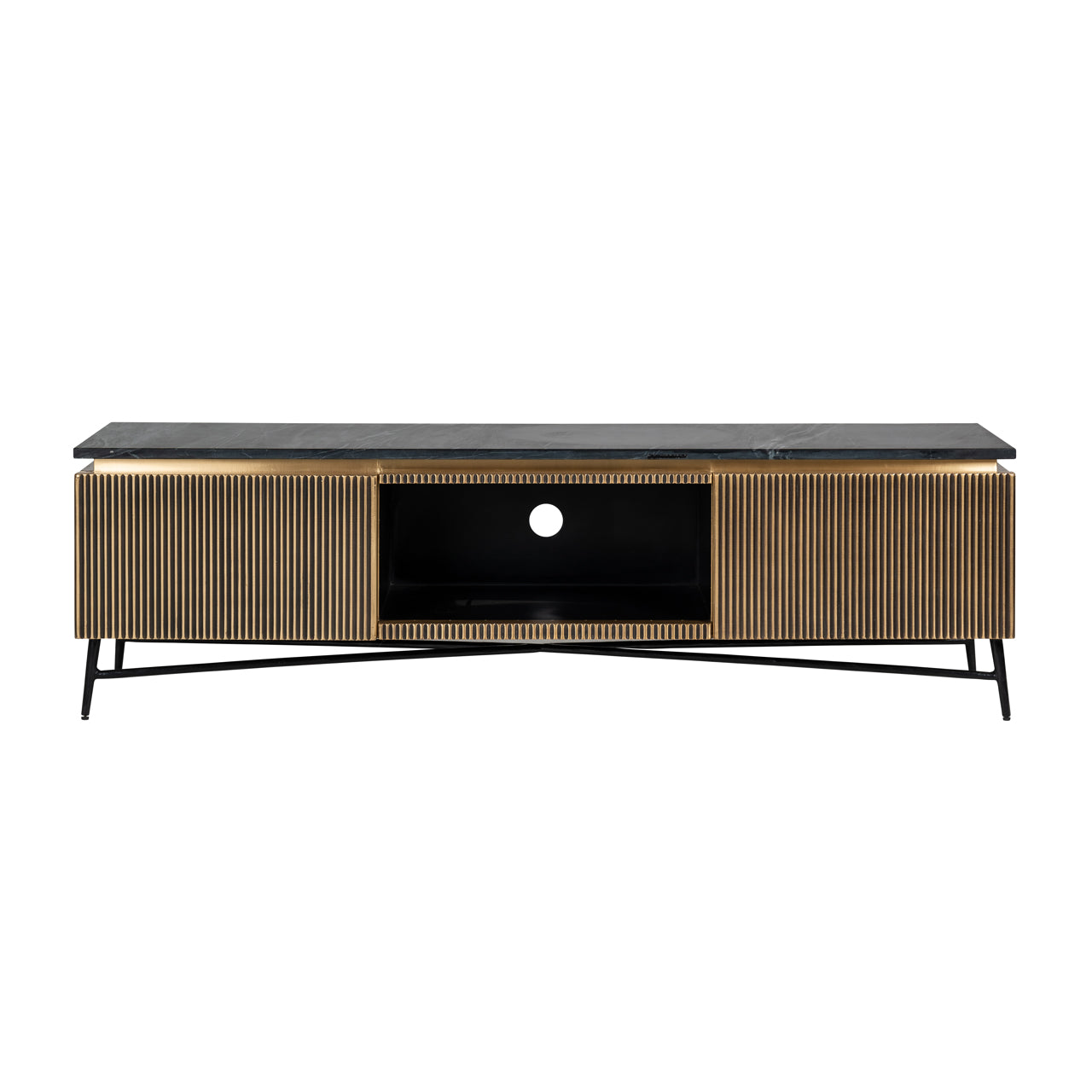 TV cabinet Ironville gold 2-doors