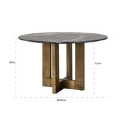 Dining table Collada 130Ø (Black/gold)