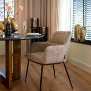 Dining table Collada 130Ø (Black/gold)