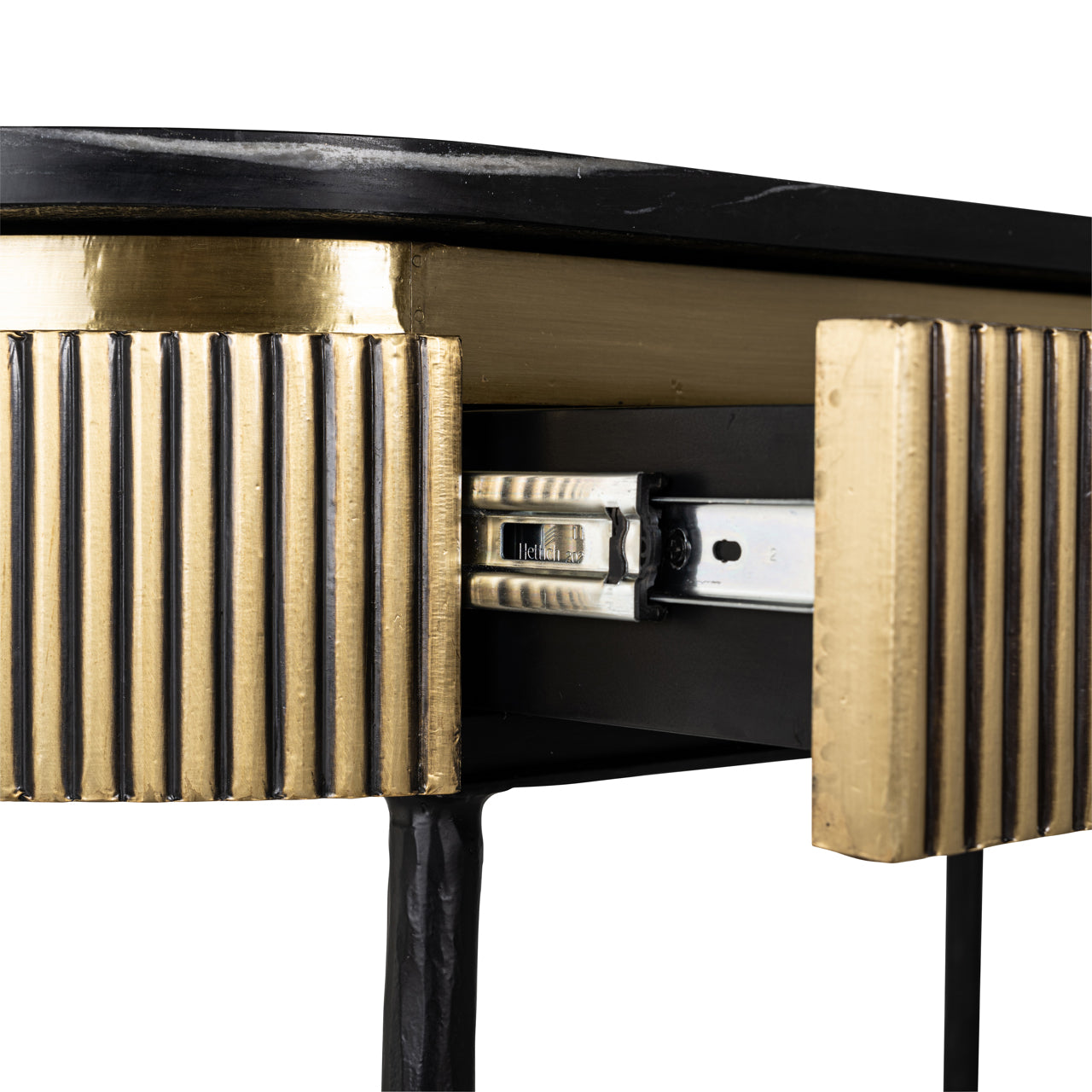Console Ironville gold 2-drawers
